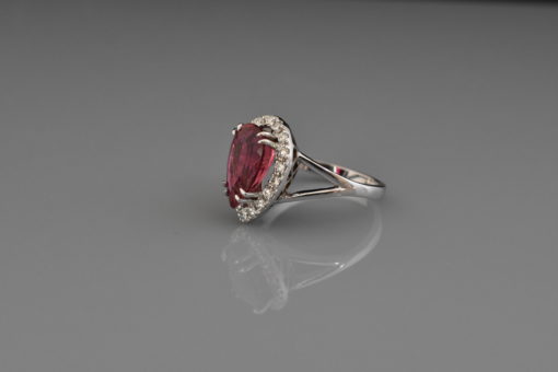 18k white gold pink tourmaline ring - lorraine fine jewelry