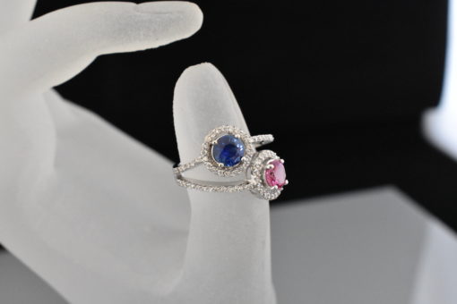 18k white gold sapphire and spinel ring - lorraine fine jewelry