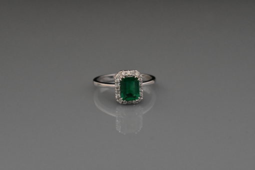 Emerald 18k white gold ring - lorraine fine jewelry