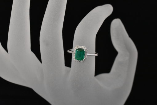 Emerald 18k white gold ring - lorraine fine jewelry