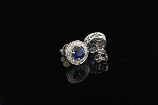 18k white gold sapphire earrings - lorraine fine jewelry