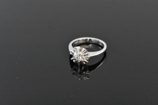 18k white gold old cut diamond ring - lorraine fine jewelry
