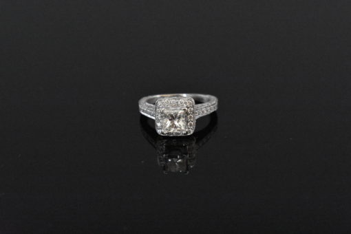 14k white gold diamond engagement ring - lorraine fine jewelry