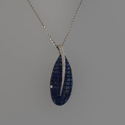 invisibly set sapphire pendant - lorraine fine jewelry