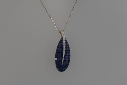invisibly set sapphire pendant - lorraine fine jewelry