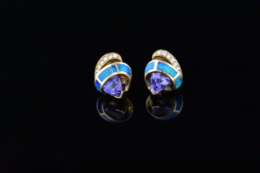 opal and tanzanite earrings - Lorraine Fine jewelry