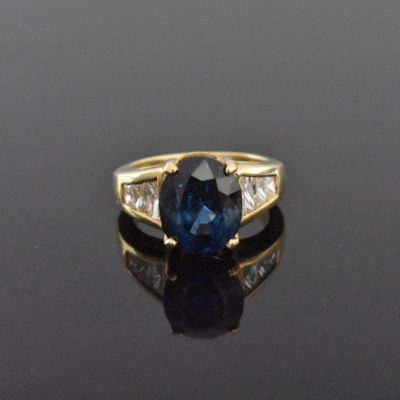 18K Gold GIA Certified Sapphire & Diamond Ring | Lorraine's Fine Jewelry