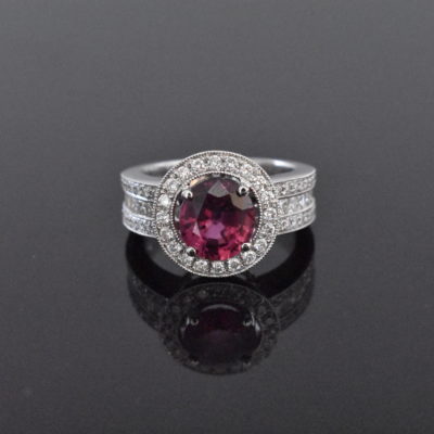 18K White Gold GIA Certified Ruby & Diamond Ring | Lorraine's Fine Jewelry
