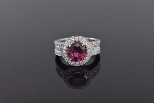 18K White Gold GIA Certified Ruby & Diamond Ring | Lorraine's Fine Jewelry