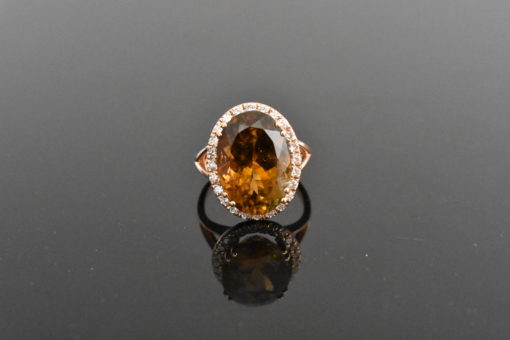 14K Rose Gold Tourmaline & Diamond Ring | Lorraine Fine Jewelry