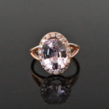 14K Rose Gold Kunzite & Diamond Ring | Lorraine Fine Jewelry