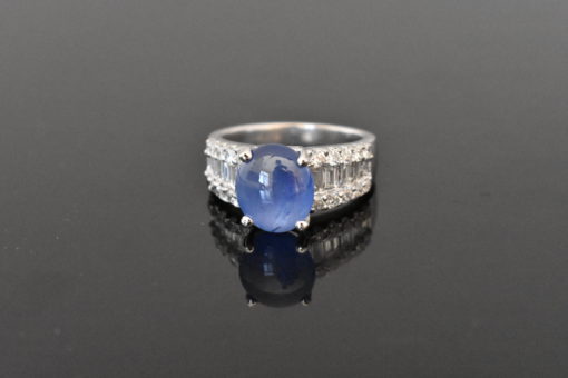 Platinum Star Sapphire & Diamond Ring | Lorraine Fine Jewelry