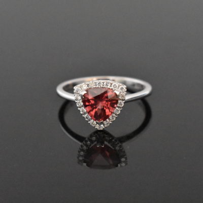 18K White Gold Red Spinel & Diamond Ring | Lorraine Fine Jewelry