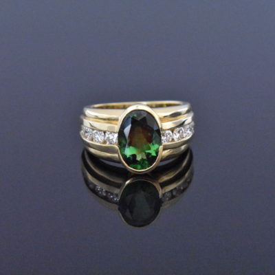 Natural Green Tourmaline Ring- Lorraine Fine Jewelry