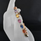 Multi colored Sapphire and Diamond Bangle - Lorraine Fine Jewelry