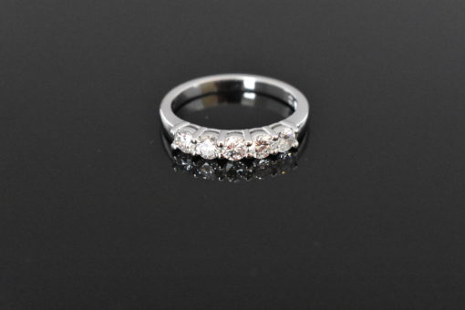 14K White Gold 5 Stone, Shared Prong Diamond Ring | Lorraine's Fine Jewelry