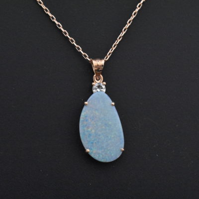 Rose Gold Boulder Opal Pendant - Lorraine Fine jewelry