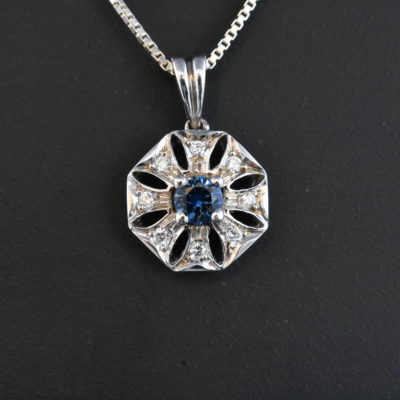 Sapphire and Diamond Pendant - Lorraine Fine Jewelry