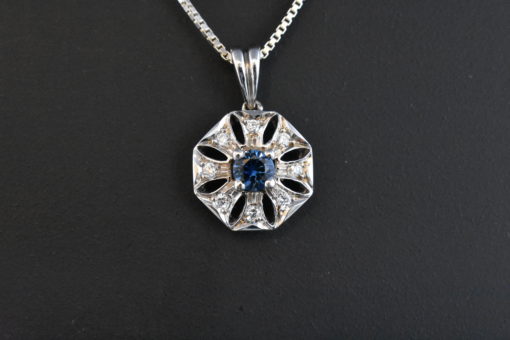 Sapphire and Diamond Pendant - Lorraine Fine Jewelry