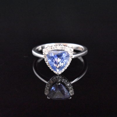 Trillion Blue Sapphire Ring - Lorraine Fine Jewelry